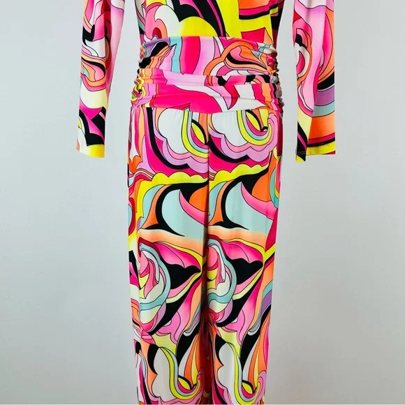 Julian Chang Retro 70’s Inspired Abstract Jumpsuit Size Medium